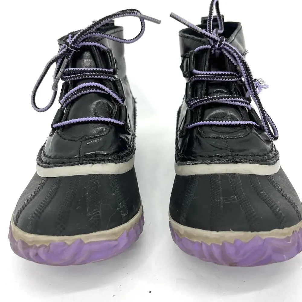Sorel Youth 2 / 33 Navy Out‎ n About Leather Waterproof Ankle Boots